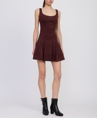 Women's Delphine Pleated A-line Mini Dress