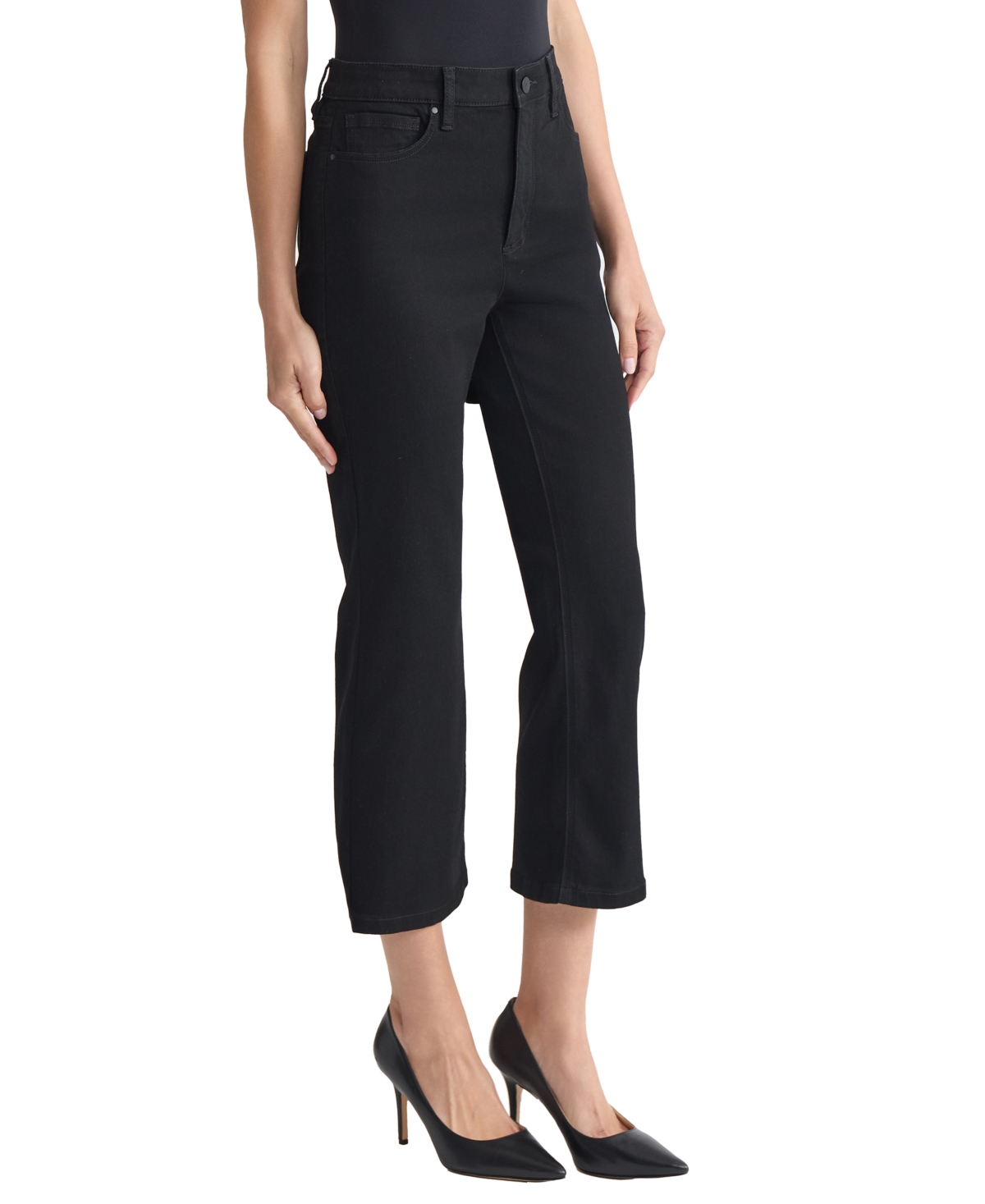 Jones New York Petite Lexington Crop Flare Jeans In Black