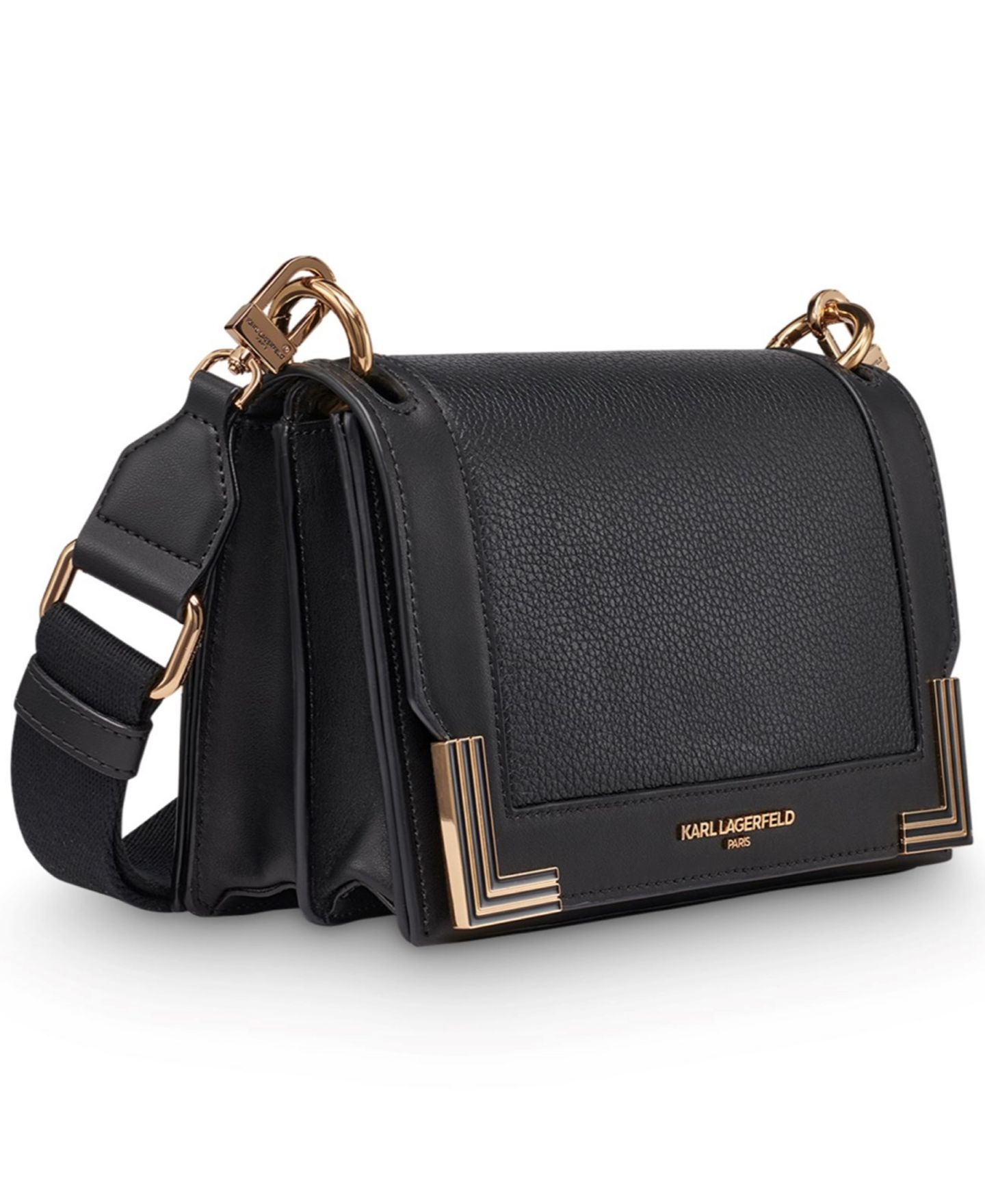 Женская сумка KARL LAGERFELD PARIS Camille Shoulder Handbag, цвет: Чёрный / Золотой — фото 3
