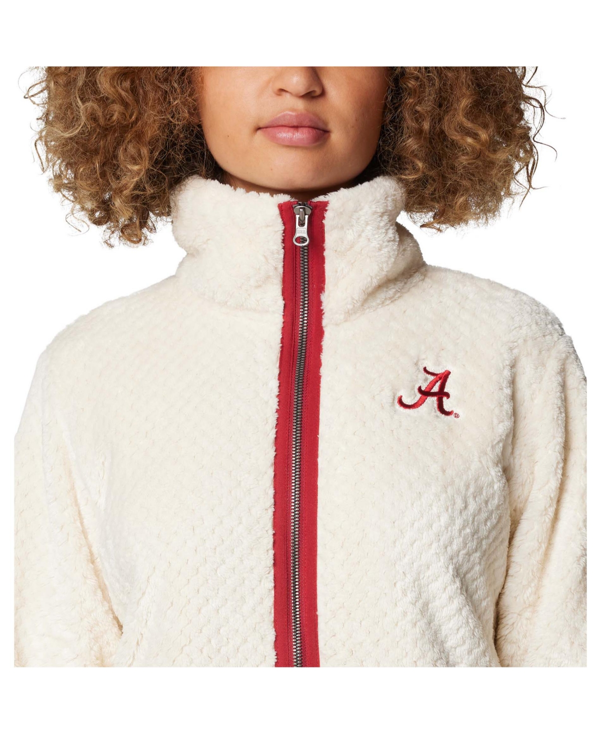 Columbia Women's Cream Alabama Crimson Tide Fireside Ii Sherpa Full-zip Jacket In Neutral