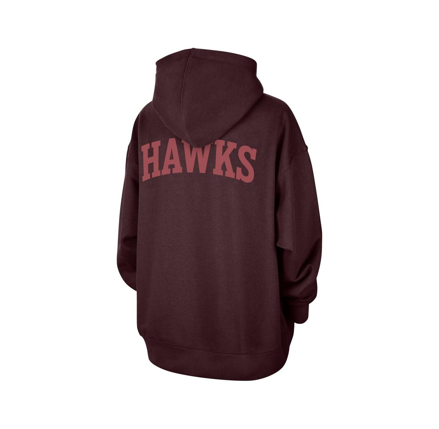 Women's Burgundy Atlanta Hawks Courtside Statement Edition Oversize Pullover Hoodie