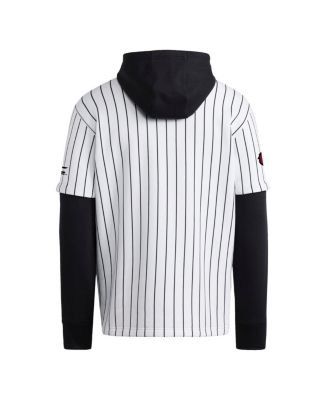 Men's White/Black Louisville Cardinals Baseball Jersey Hoodie