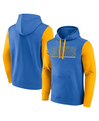 Fanatics - Men's Powder Blue/Gold Los Angeles Chargers Outline Pullover Hoodie