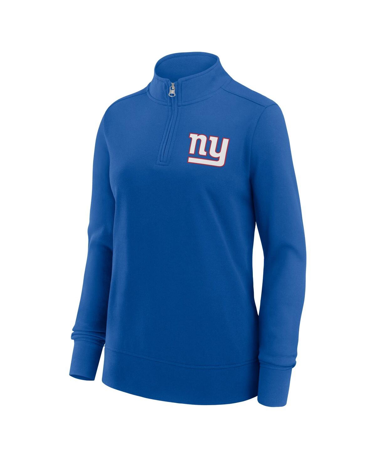 Logo Athletic Women's Royal New York Giants Velocity Quarter-zip Jacket In Blue