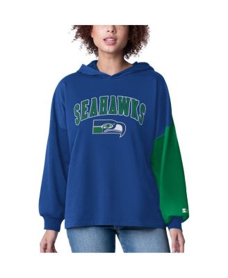 Starter - Women's Royal Seattle Seahawks Power Move Long Sleeve Pullover Hoodie