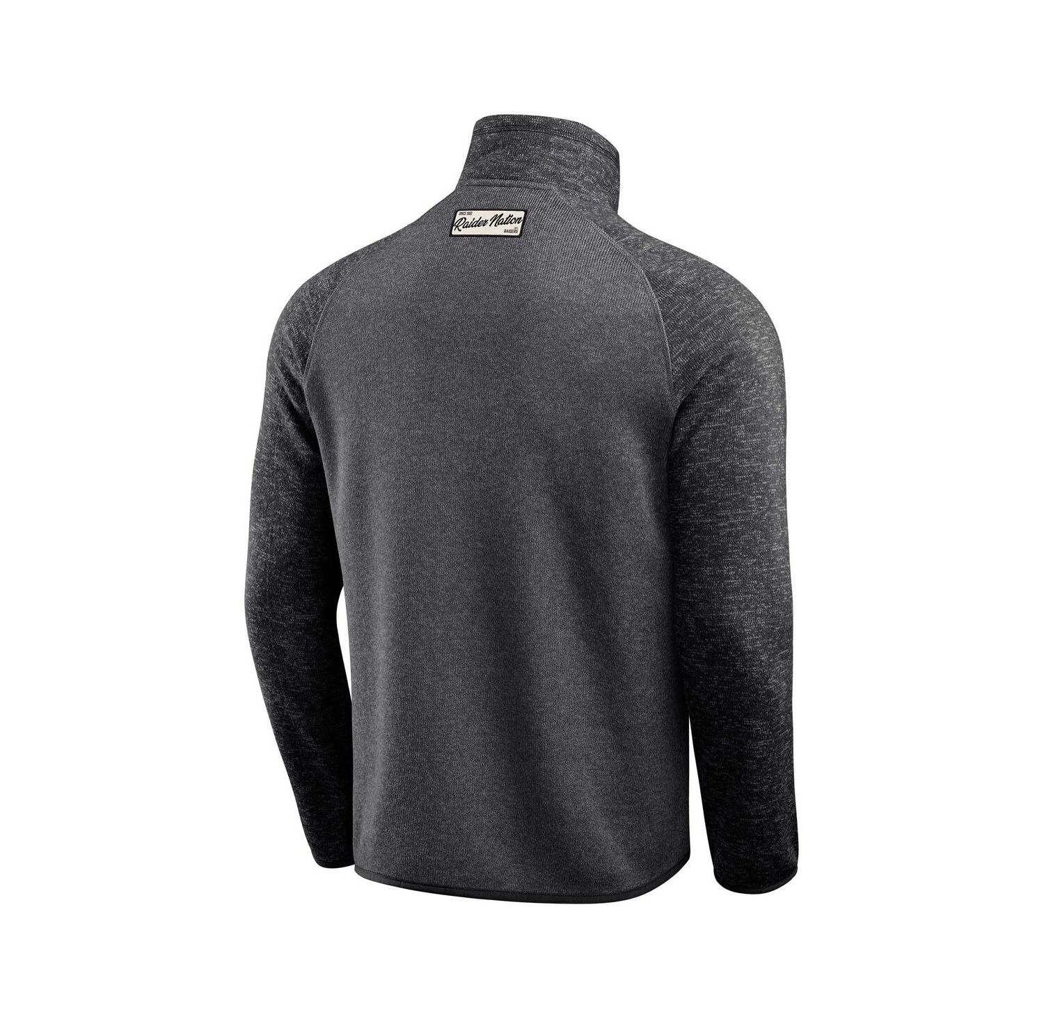 Darius Rucker Collection by Men's Black Las Vegas Raiders Tonal Quarter-Zip Jacket