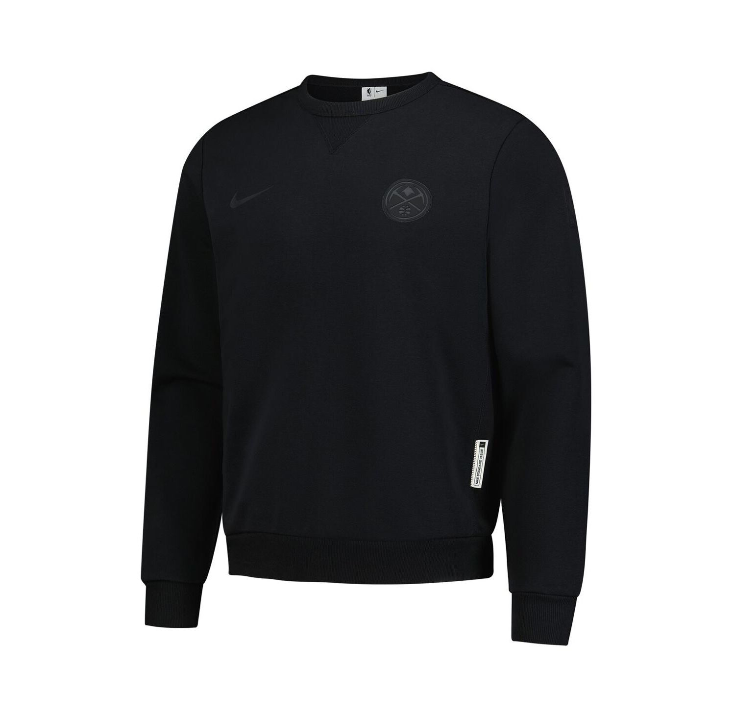 Men's Black Denver Nuggets Authentic Standard Issue Travel Dri-FIT Pullover Sweatshirt