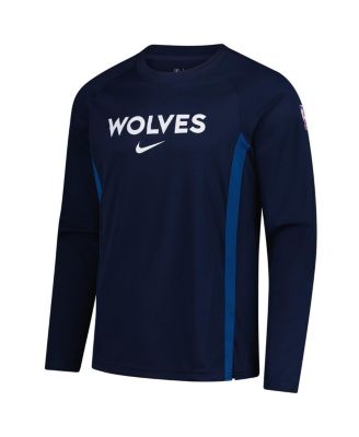 Men's Navy Minnesota Timberwolves 2025/26 Authentic Pre-Game Legend Dri-FIT Long Sleeve Shooting Shirt