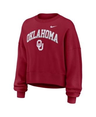 Women's Crimson Oklahoma Sooners Oversized Phoenix Arch Pullover Sweatshirt