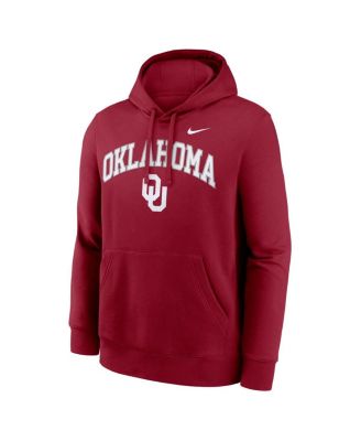Men's Crimson Oklahoma Sooners Club Fleece Arch Pullover Hoodie