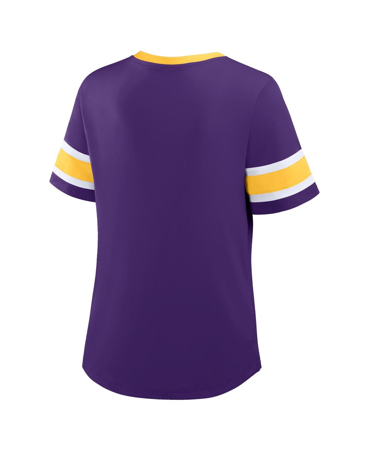 Fanatics Women's Purple Minnesota Vikings Redzone Draw Play Athena Lace-up T-shirt In Blue