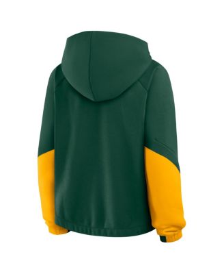 Women's Green Green Bay Packers Oversized&nbsp;Redzone Bubble Screen Pullover Hoodie