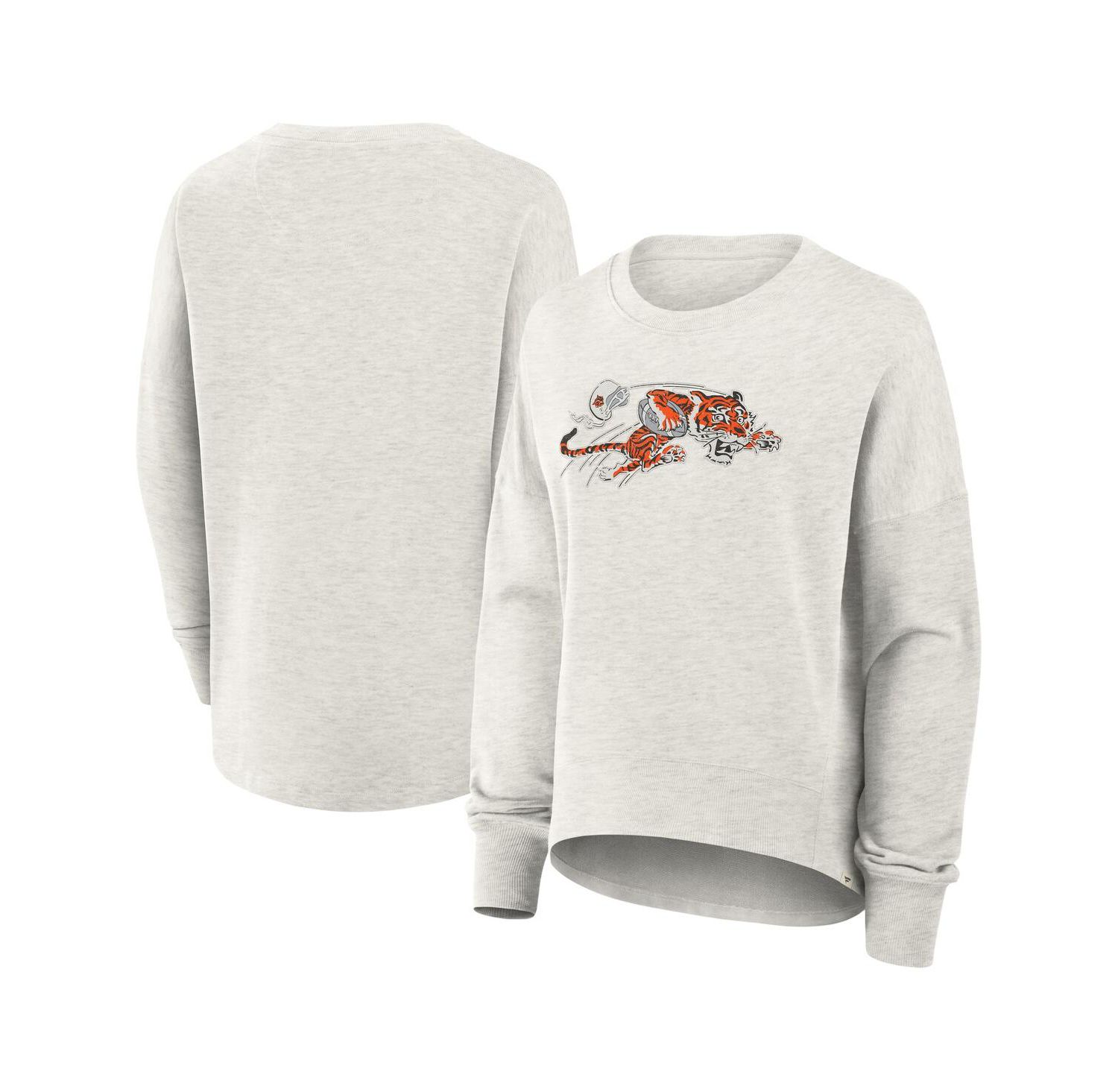Women's Heather Gray Cincinnati Bengals Oversized Hometown Pullover Sweatshirt
