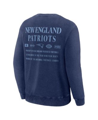 Men's Navy New England Patriots Deep Route Pullover Sweatshirt