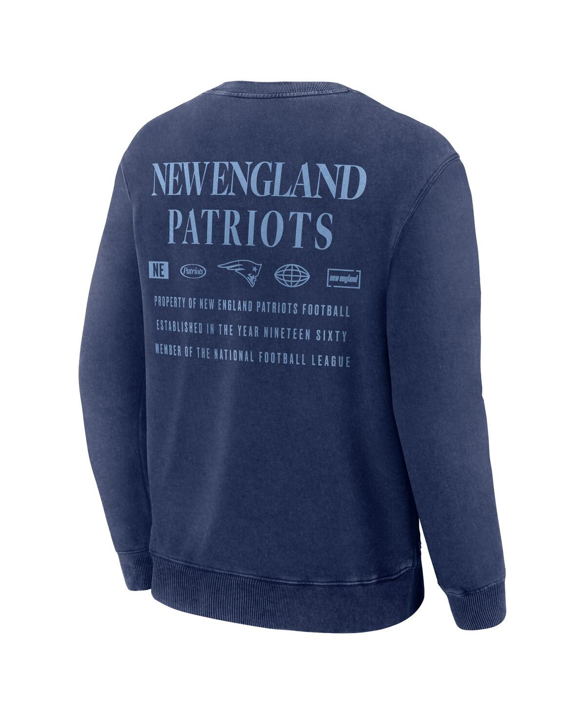 Fanatics Men's Navy New England Patriots Deep Route Pullover Sweatshirt In Blue