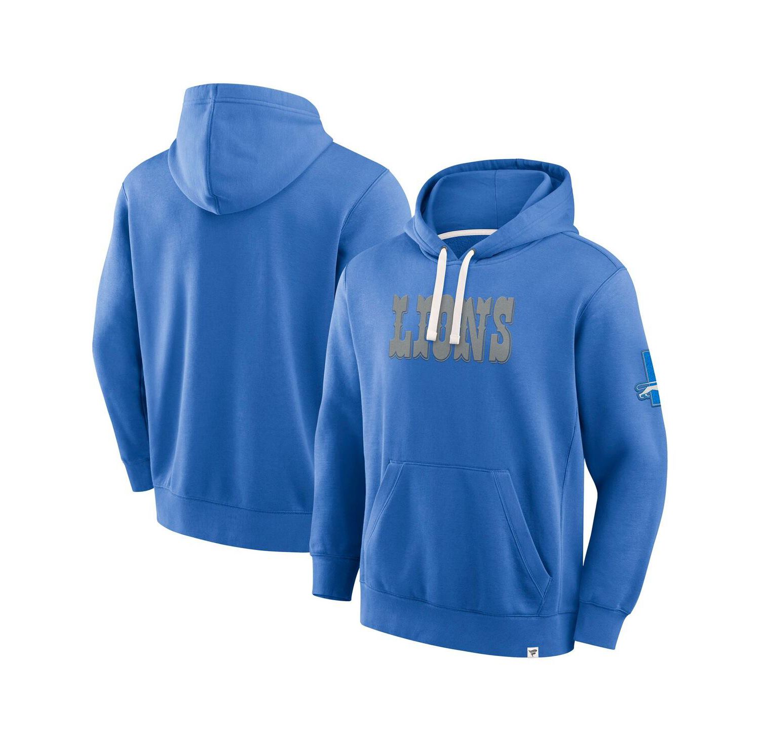Men's Blue Detroit Lions New Horizons Heritage Pullover Hoodie