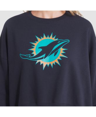 Women's Pitch Blue Miami Dolphins 2025 Rivalries Collection Oversized Phoenix Fleece Sweatshirt