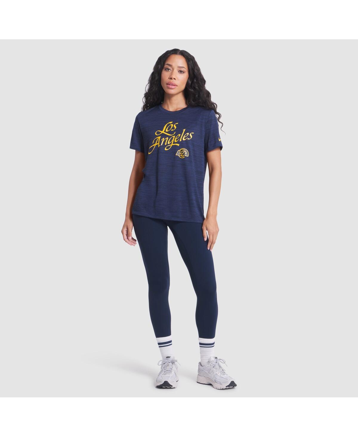 Nike Women's Midnight Blue Los Angeles Rams 2025 Rivalries Collection Sideline Velocity Dri-fit T-shirt In Blue