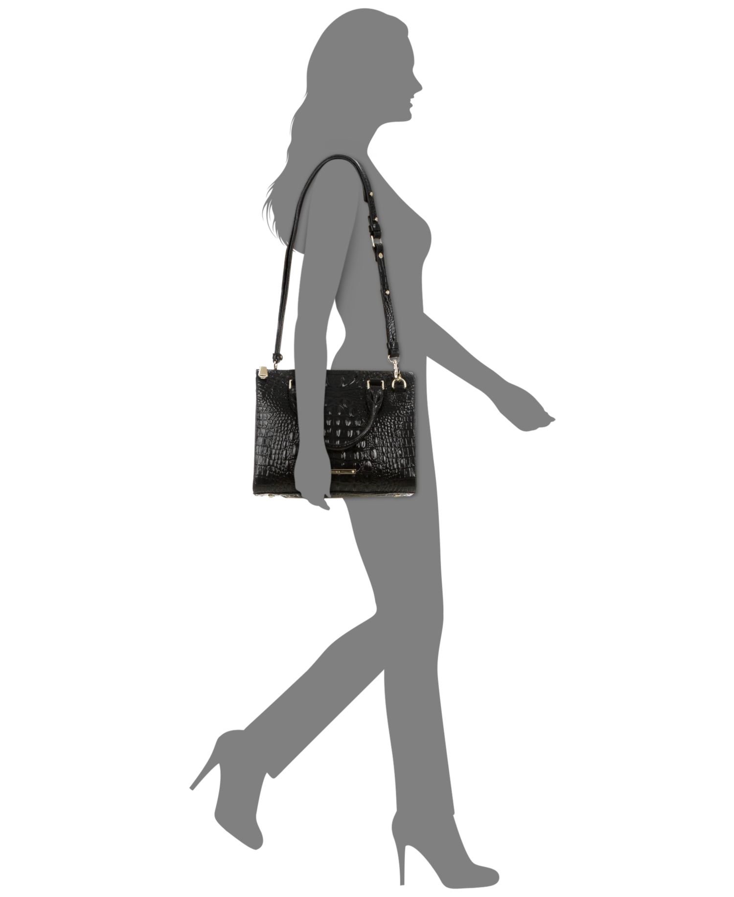 Anywhere Convertible Melbourne Embossed Small Leather Satchel Bag