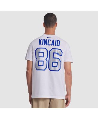 Men's Dalton Kincaid White Buffalo Bills 2025 Rivalries Collection Player Name Number T-Shirt