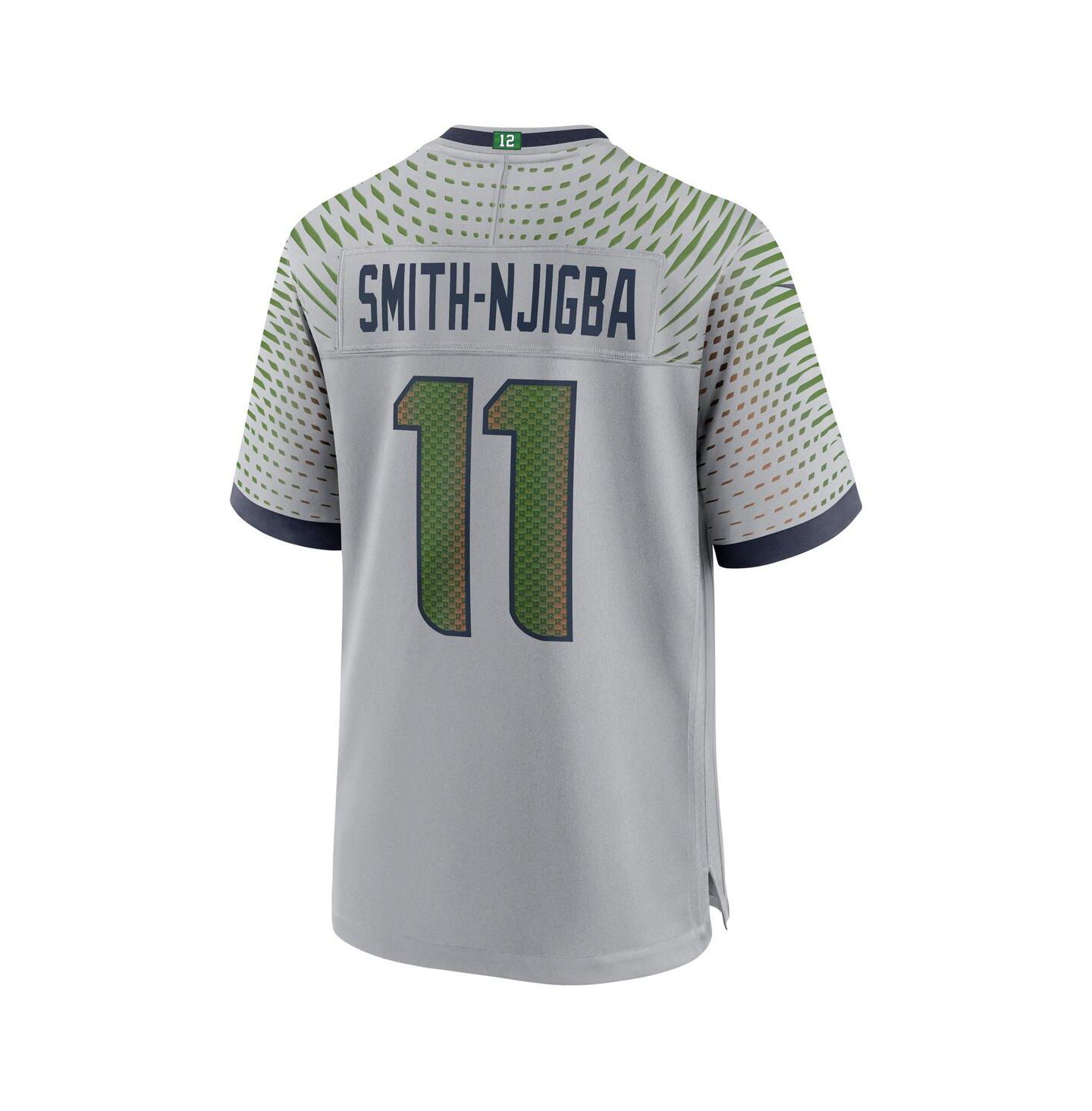 Мужской топ Nike Jaxon Smith-Njigba Wolf Gray Seattle Seahawks 2025 Rivalries Collection Game Jersey — фото 2