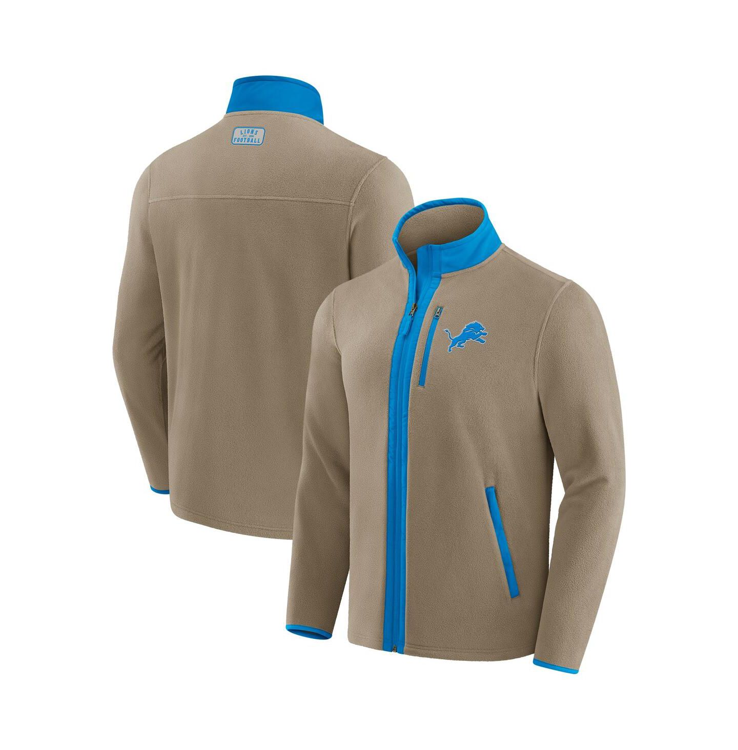 Мужская флисовая куртка Fanatics Darius Rucker Collection NFL Detroit Lions на молнии, Tan — фото 1