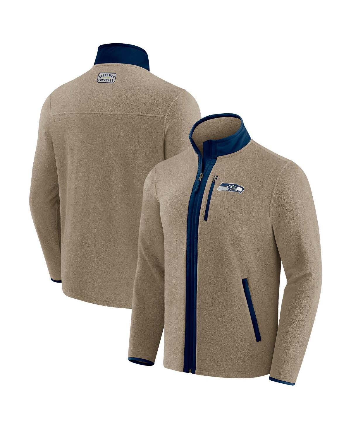 Мужская коричневая куртка из полар-флиса на молнии Seattle Seahawks Heavyweight из коллекции Darius Rucker от x NFL