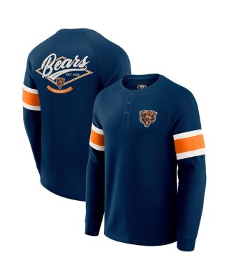 Fanatics - Men's Darius Rucker Collection by Navy Chicago Bears Waffle-Knit Raglan Long Sleeve Henley T-Shirt