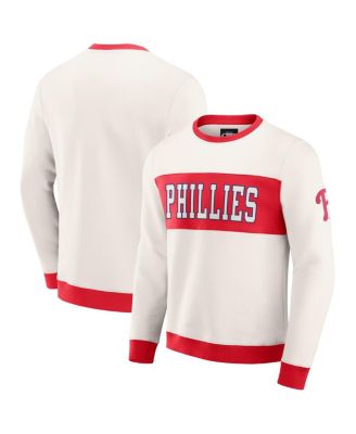 Fanatics - Men's Cream Philadelphia Phillies Colorblock Crewneck Sweatshirt
