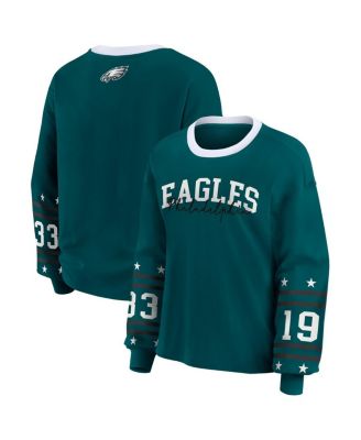 WEAR by Erin Andrews - Women's Midnight Green Philadelphia Eagles Plus Size Sport Long-Sleeve T-Shirt