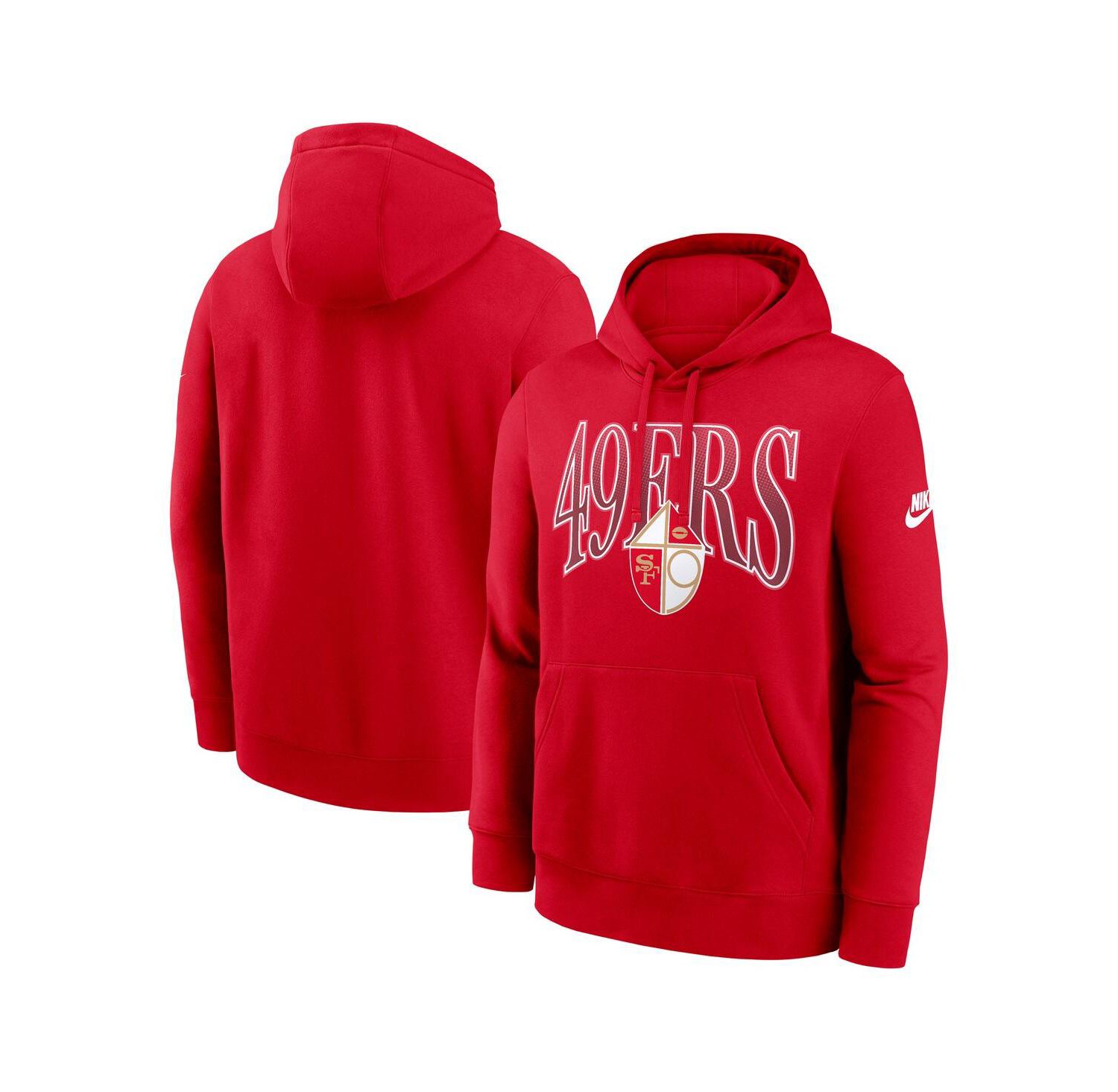 Men's Scarlet San Francisco 49ers Full Blitz Club Fleece Pullover Hoodie