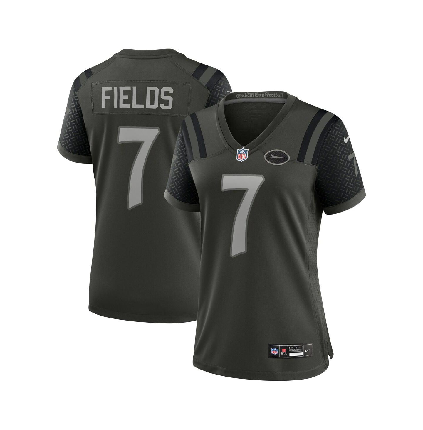 Женский топ Nike Justin Fields Gotham Green New York Jets 2025 Rivalries Collection Game Jersey — фото 1
