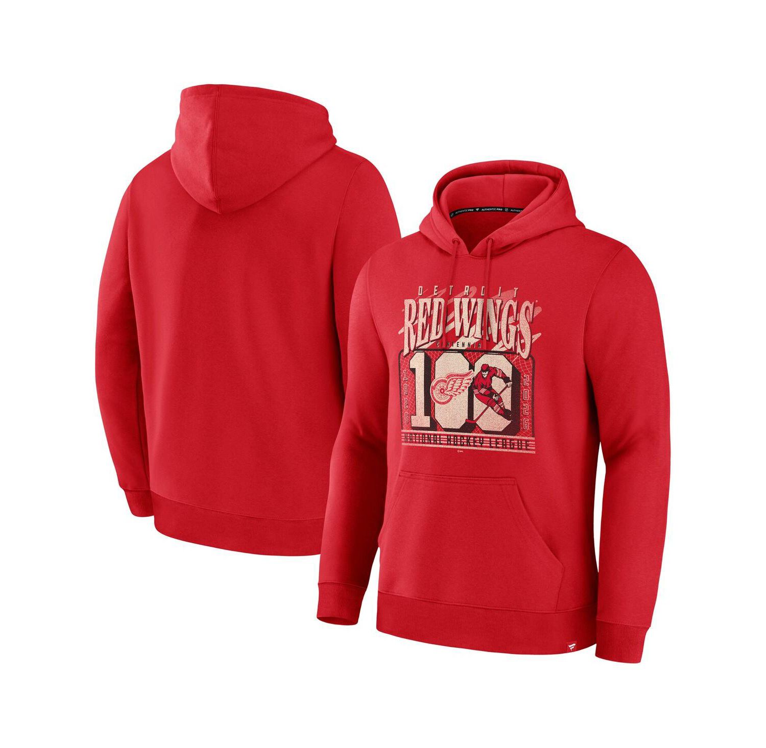 Men's Red Detroit Red Wings Centennial Legacy Fleece Hoodie