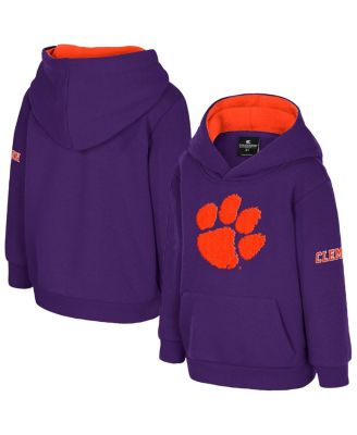Colosseum - Toddler Purple Clemson Tigers Big Logo Volume Fleece Pullover Hoodie