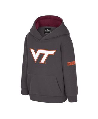 Toddler Charcoal Virginia Tech Hokies Big Logo Volume Fleece Pullover Hoodie