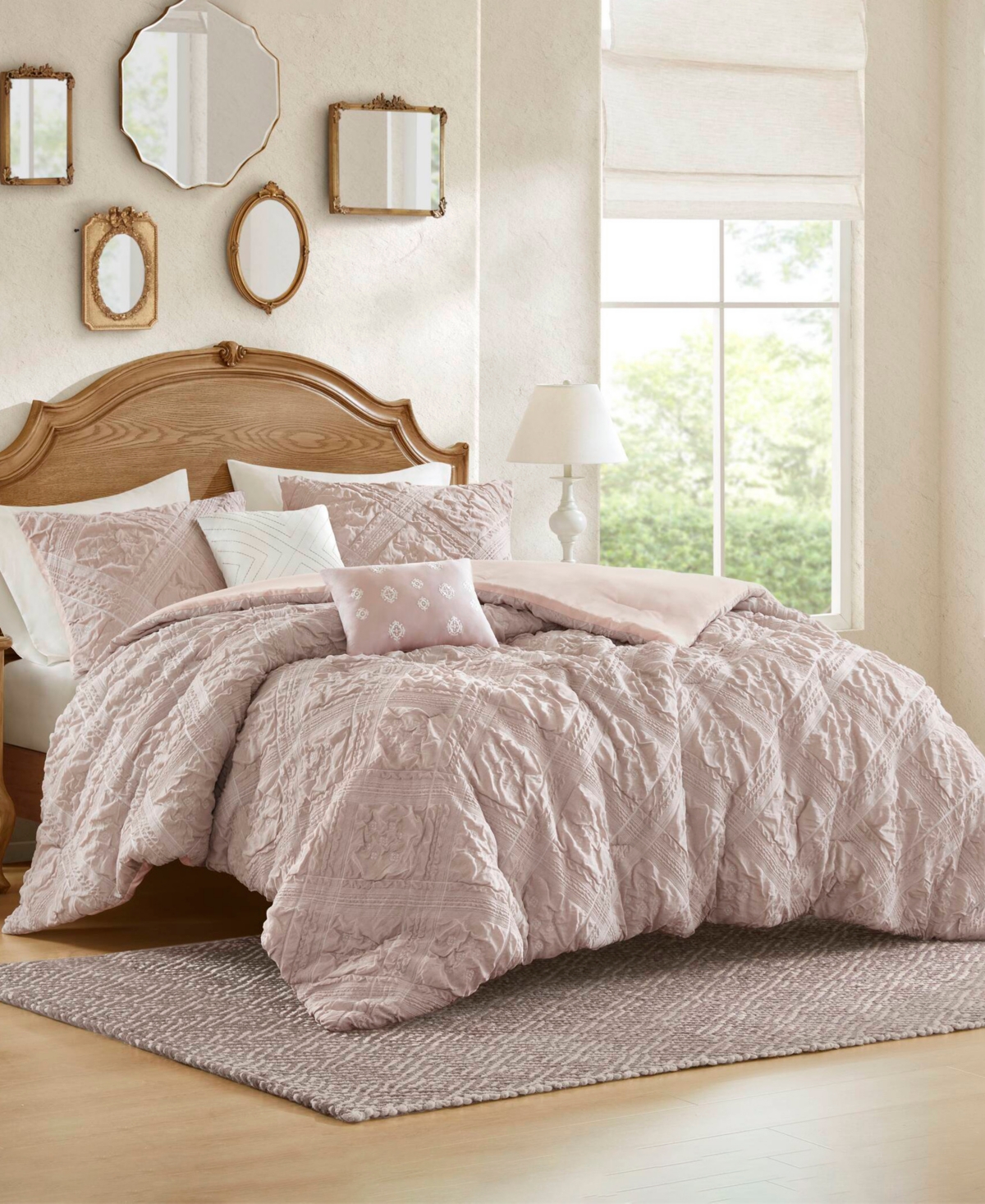 Madison Park Mona Sculpted Jacquard 5-pc. Comforter Set, King In Pink
