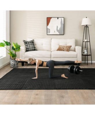 12 Piece Puzzle Interlocking Flooring Mat with Waterproof Anti-Slip Surface