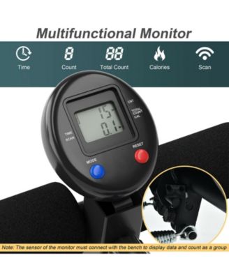 Adjustable Sit Up Bench with LCD Monitor for Home Fitness Workouts