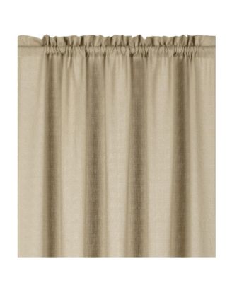 1 Piece Flax Semi Sheer Rod Pocket Beige Linen Curtain Panel