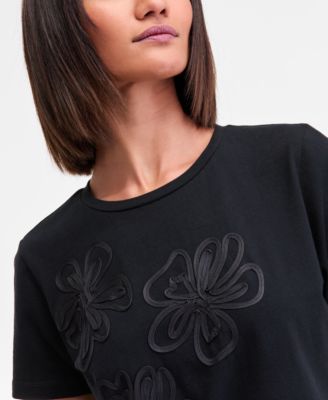 Women's Short Sleeve Floral Embroidered T-Shirt, Macy's Exclusive