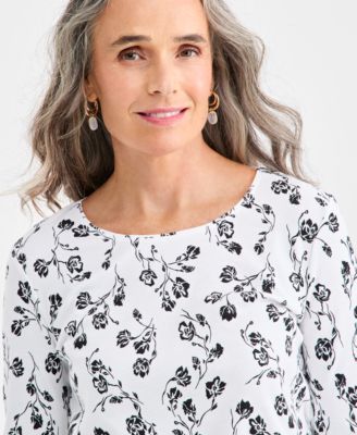 Petite Long-Sleeve Knit Top, Macy's Exclusive