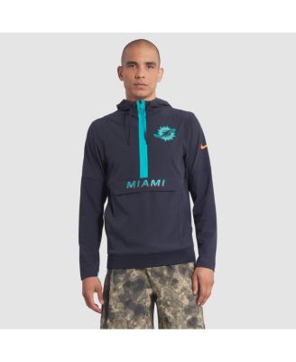 Nike - Men's Pitch Blue Miami Dolphins 2025 Rivalries Collection Sideline Anorak Half-Zip Hoodie Jacket