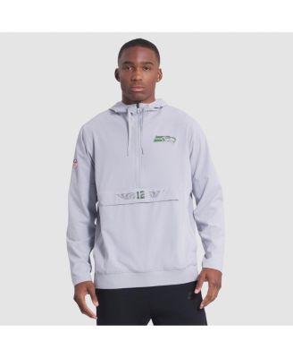 Nike - Men's Wolf Gray Seattle Seahawks 2025 Rivalries Collection Sideline Anorak Half-Zip Hoodie Jacket