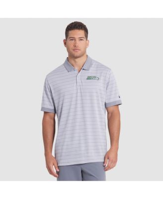Nike - Men's Wolf Gray Seattle Seahawks 2025 Rivalries Collection Sideline Victory Striped Dri-FIT Polo Shirt