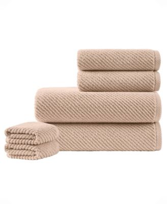 Diagonal Ribbed Cotton 6-Pc. Towel Set