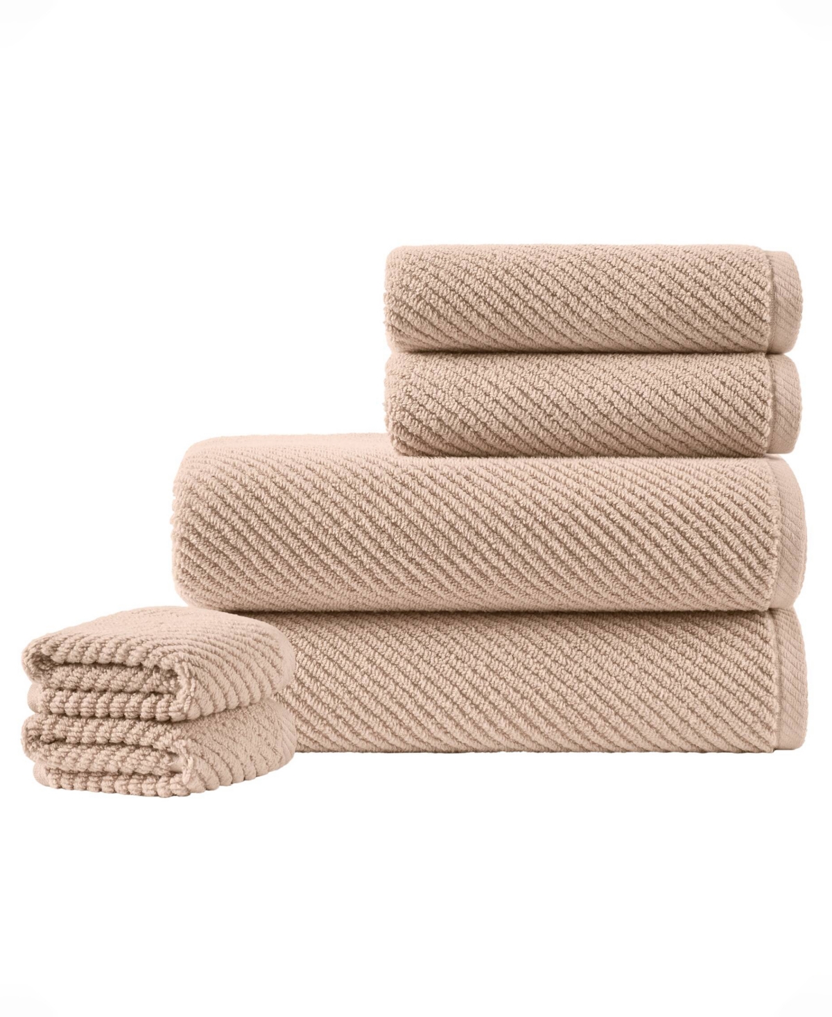 Madison Park Diagonal Ribbed Cotton 6-Pc. Towel Set