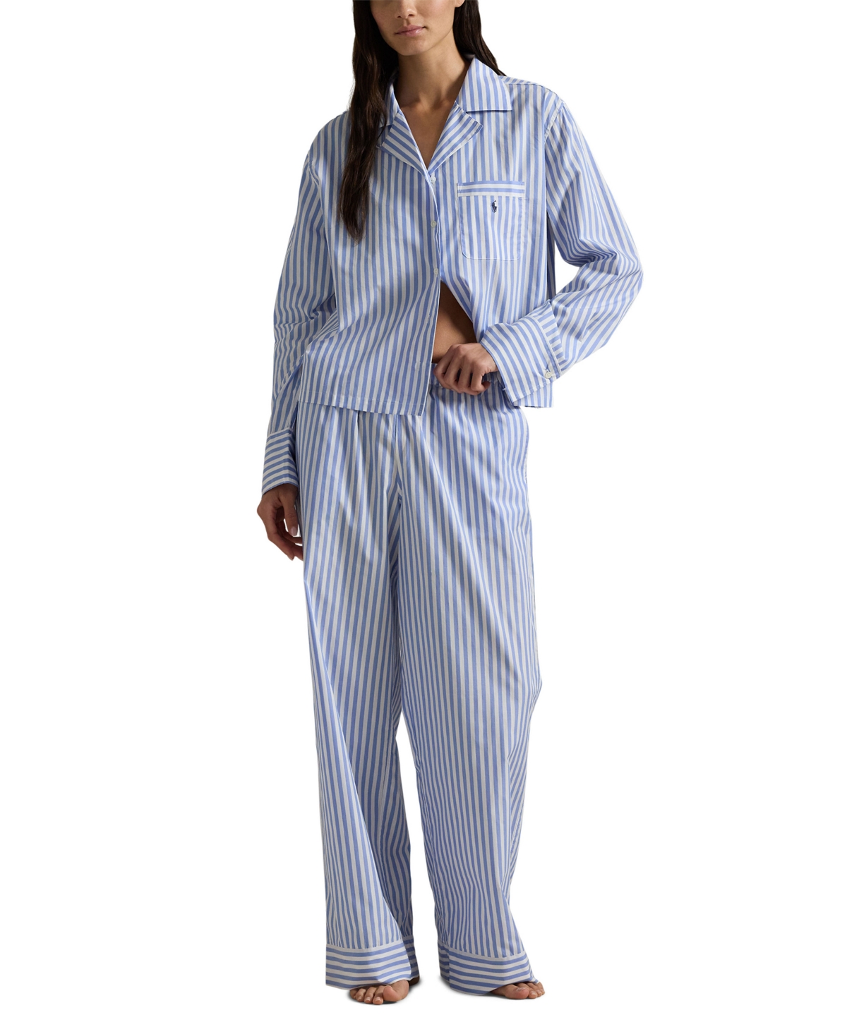 Polo Ralph Lauren Women's 2-piece Buttoned Shirt And Pants Pajama Set In Multi