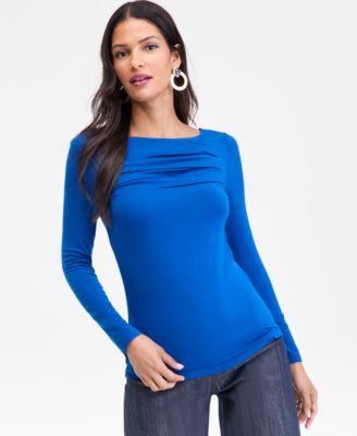 Women's Long-Sleeve Boat-Neck Knit Top, Macy's Exclusive
