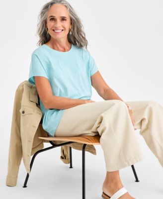 Women's Embroidered Short Sleeve Knit