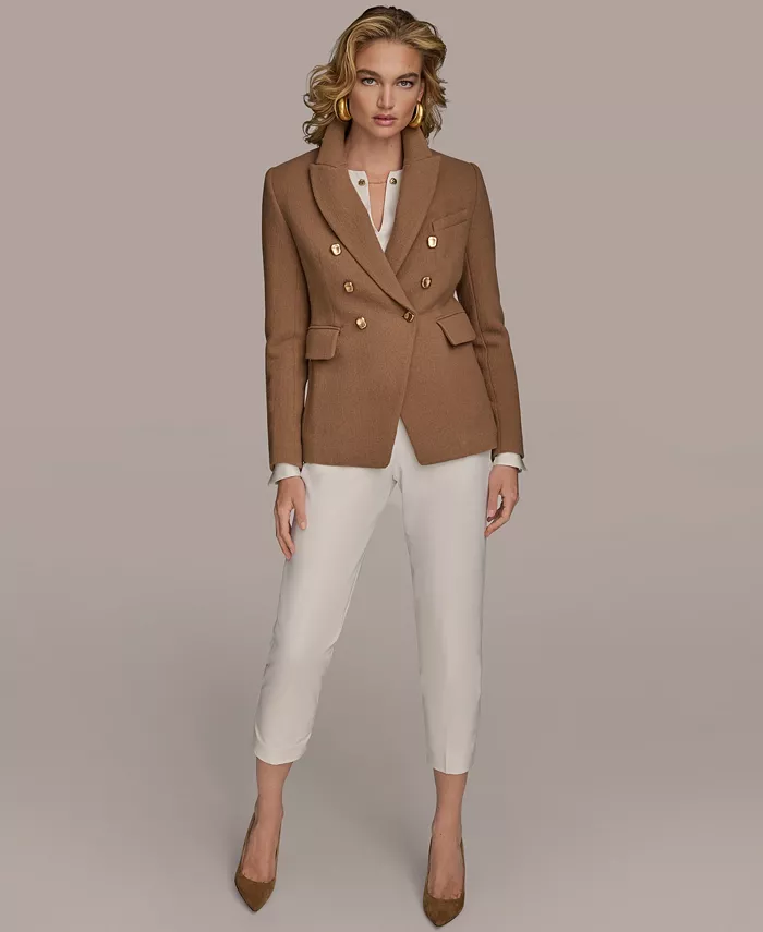 Women's Double Breasted Buttoned Blazer - thumbnail 4
